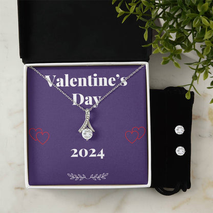 Valentine's Day 2024 Special! - Ladies Alluring Beauty Necklace & Earrings Gift