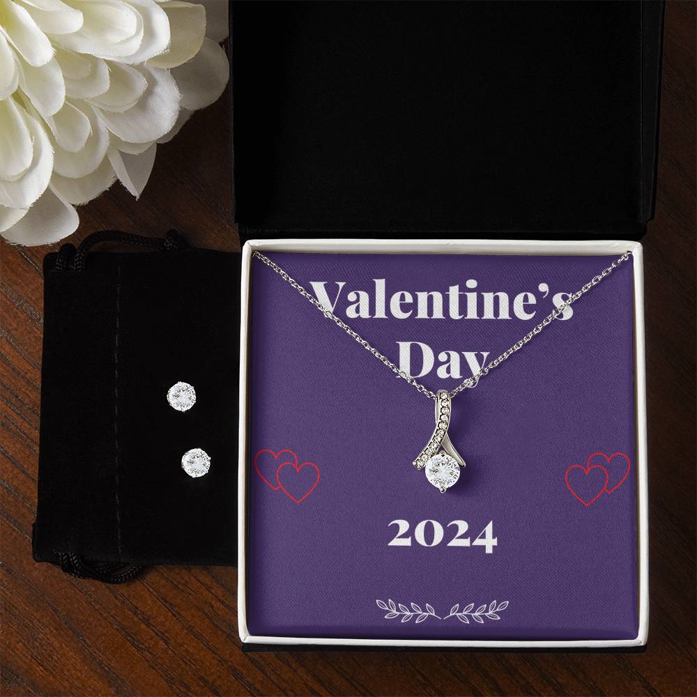 Valentine's Day 2024 Special! - Ladies Alluring Beauty Necklace & Earrings Gift